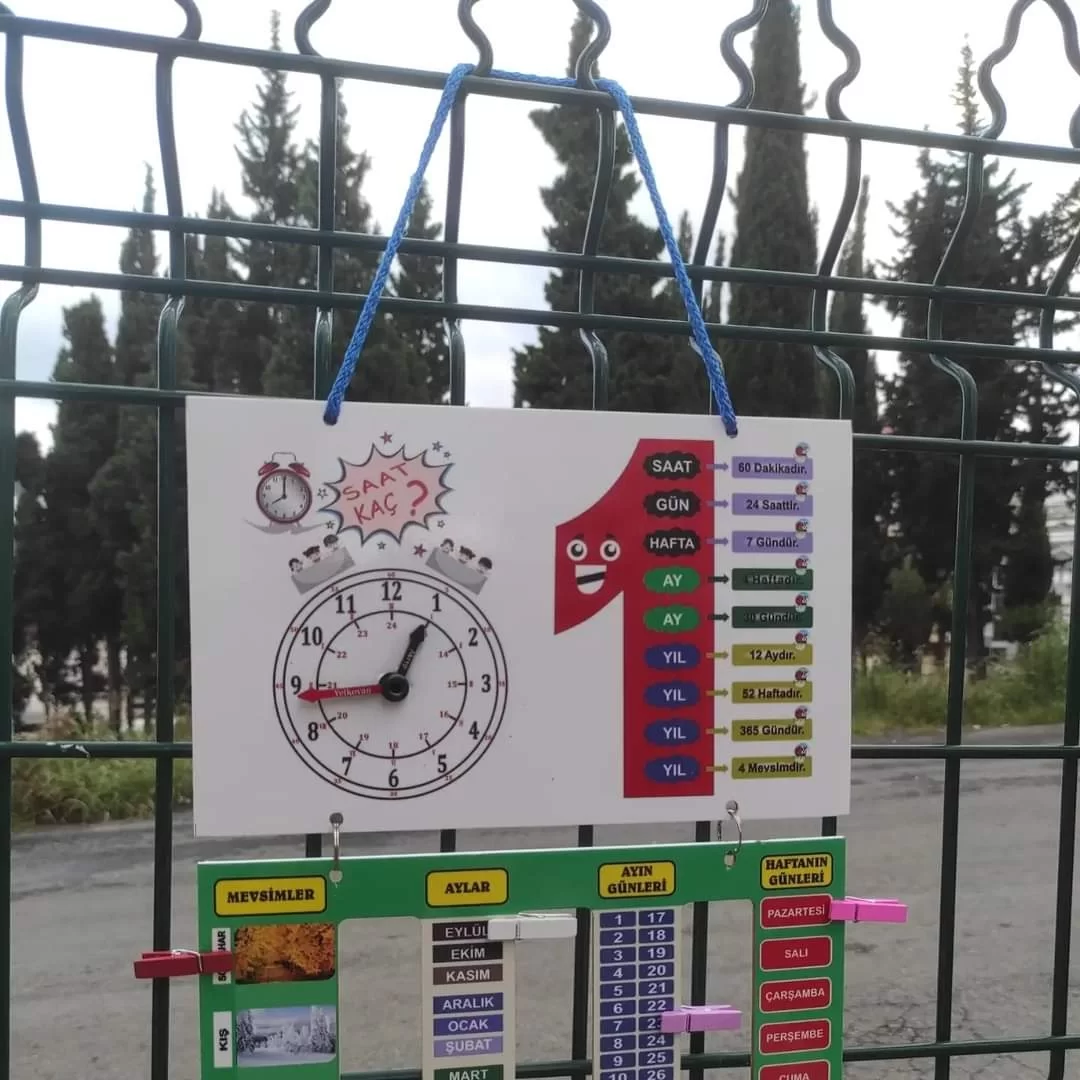 Dekota Mini Etkileşimli Takvim ve Zaman Panosu (Öğrenci Boy-İp Dahil Değildir. )