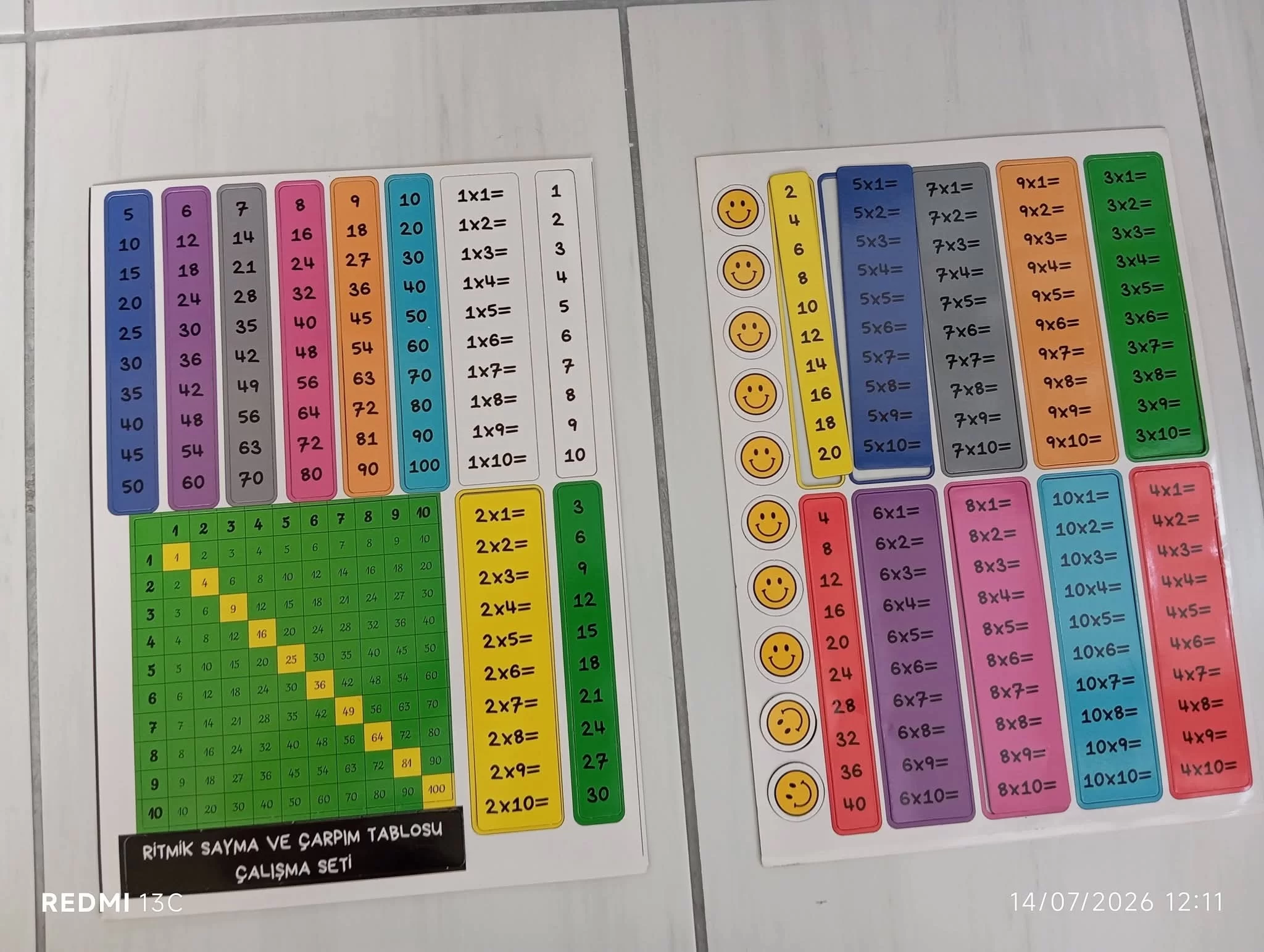 Magnet Etkileşimli Çarpım Tablosu ve Ritmik Sayma Seti